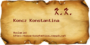 Koncz Konstantina névjegykártya